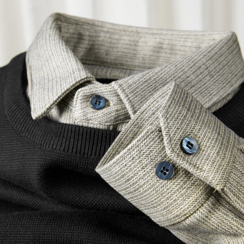 Edgar Wool Two-Tone Shirt