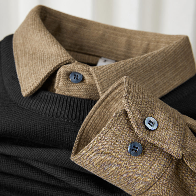 Edgar Wool Two-Tone Shirt