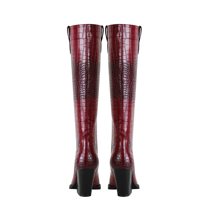 Westlyn Croc Leather Boots