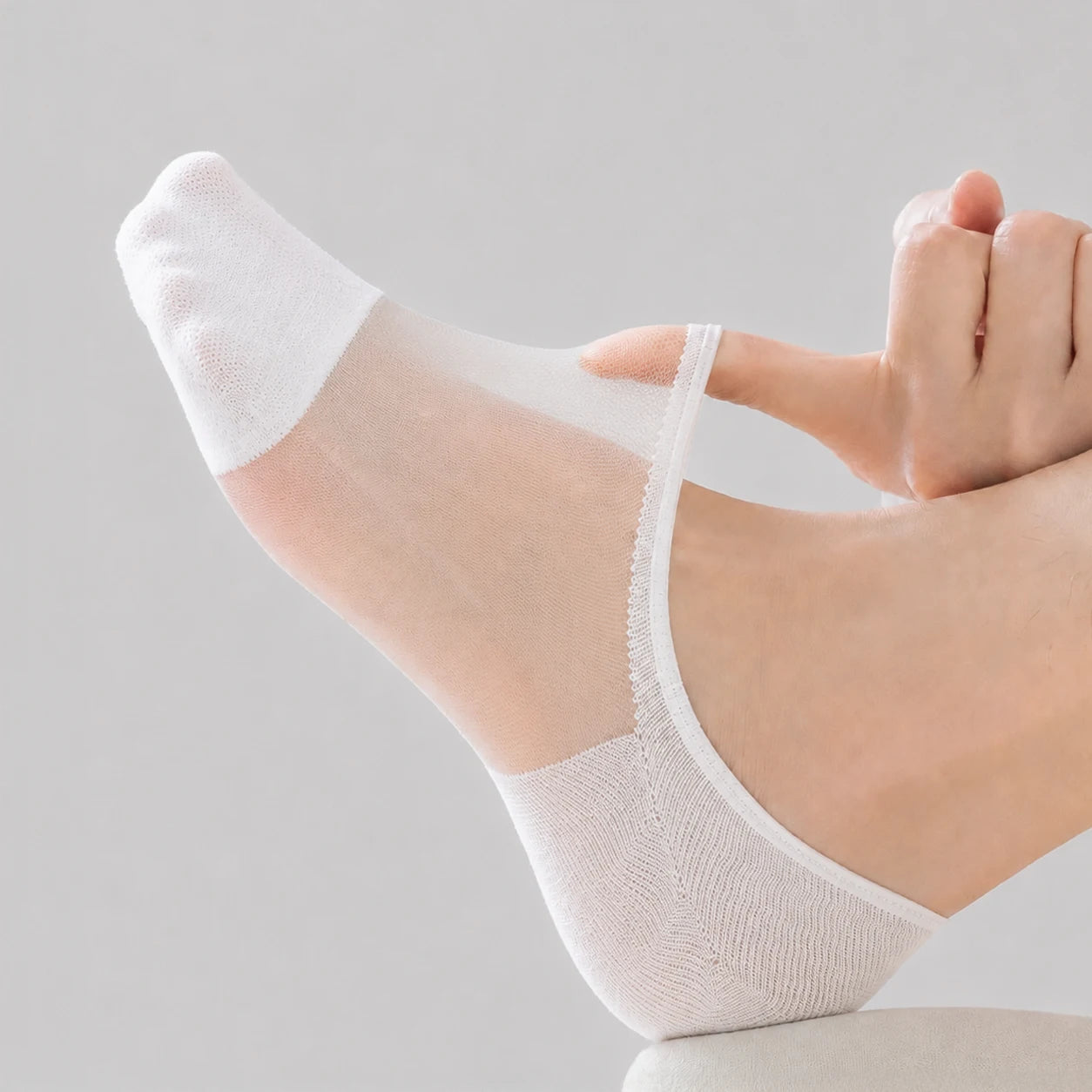 Invisible Breathable Cotton Sheer No-Slip Socks