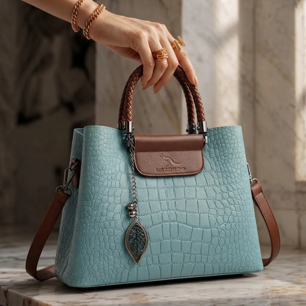 L'Éloriée Embossed Vintage Leather Bag