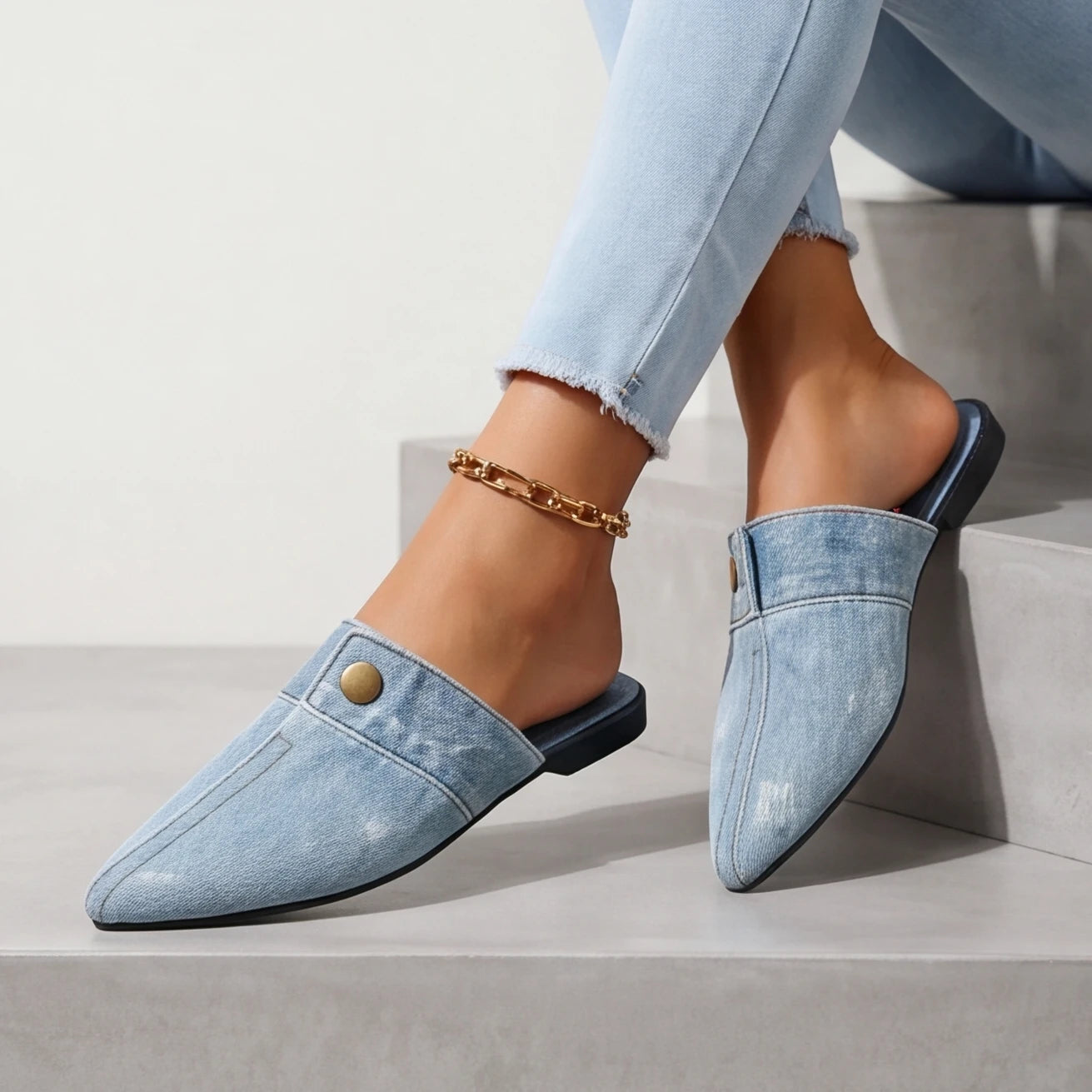 Doja Denim Slip-On Mule