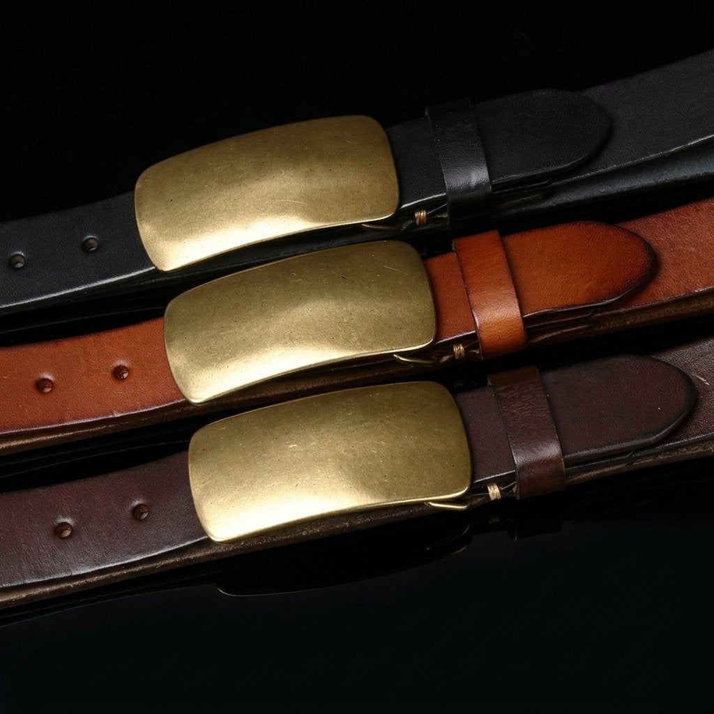 Full Grain Brass Buckle Belt