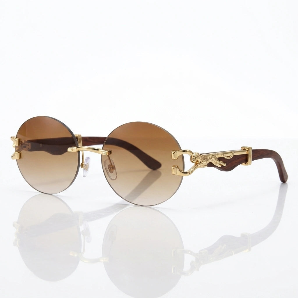 Calista Rimless Round Sunglasses