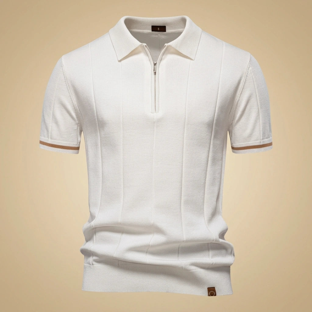 Amalfi Tipped Cuff Zip Polo