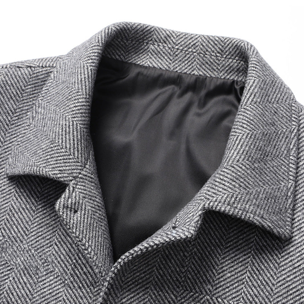 Savile Herringbone Wool Coat