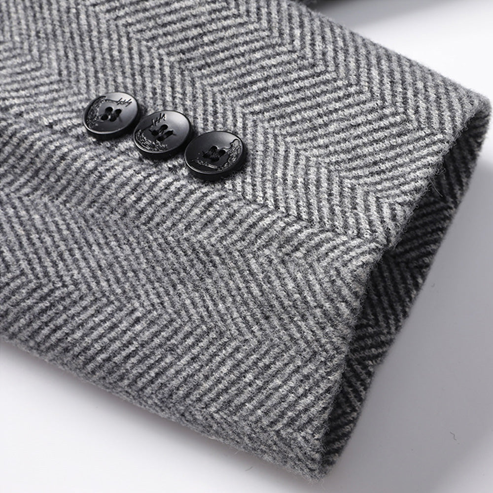 Savile Herringbone Wool Coat